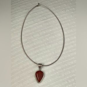 Silver stone necklace